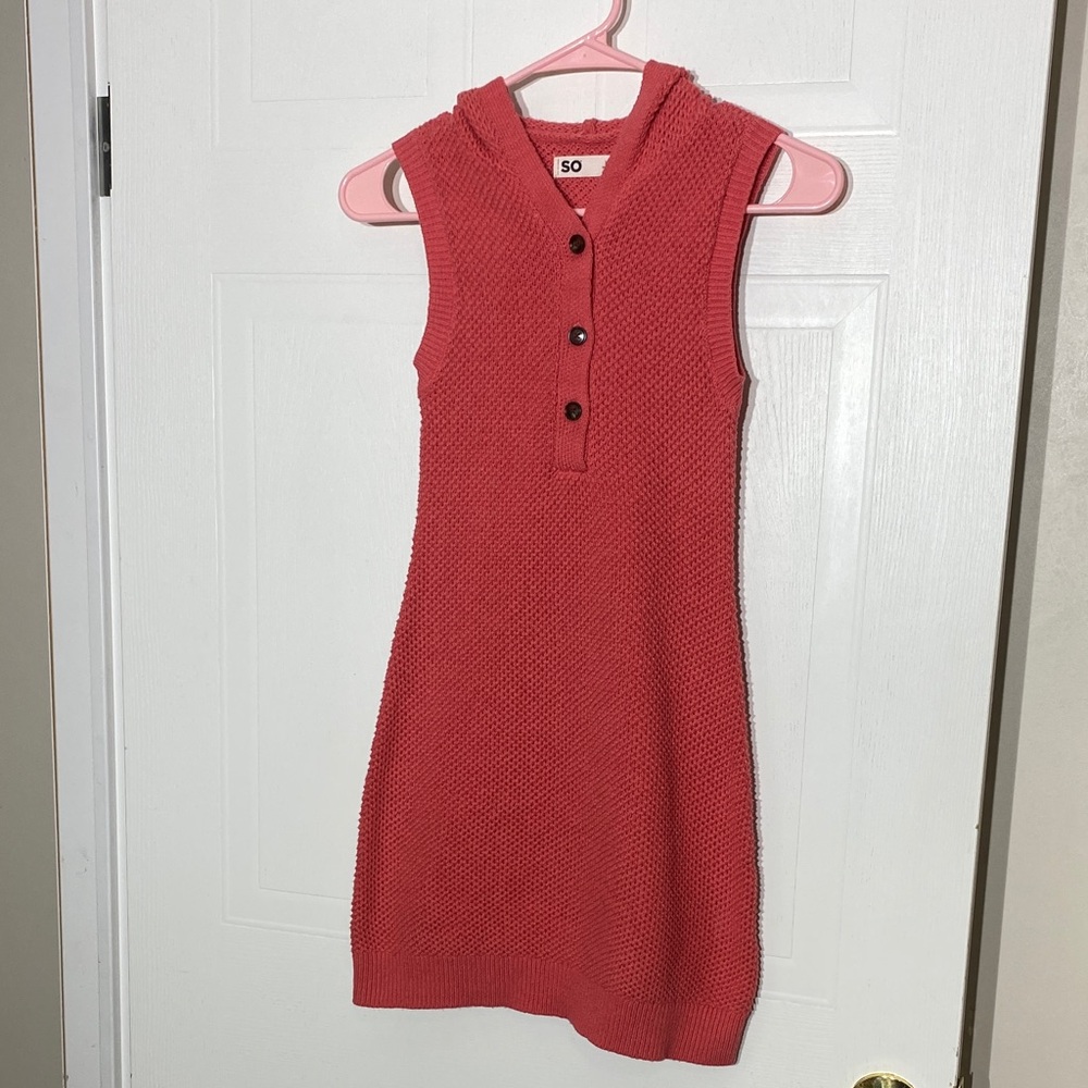 SO Coral Sleeveless Knit Dress XS